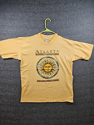 #ad Vintage Atlanta Graphic T Shirt Single Stitch 90s USA Made Sun XL FAST SHIPPING $26.59