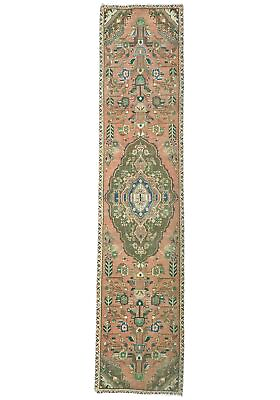 #ad 3X9 Hand Knotted Antique Muted Tribal Vintage Oriental Runner Rug Carpet 2#x27;7X8#x27;6 $418.00