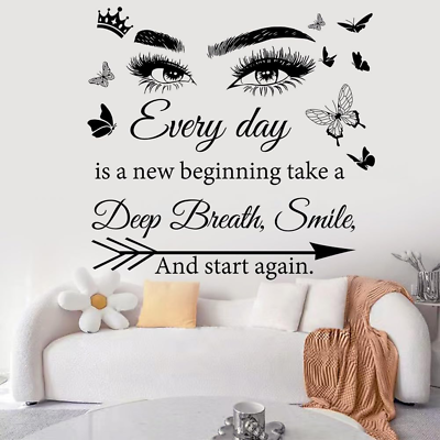 #ad Motivational Wall Decal Quotes Every Day Is a New Beginning Vinyl Wall Stickers $18.22