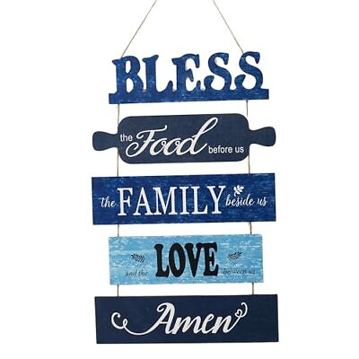 #ad 5 Pcs Farmhouse Kitchen Wall Decor Bless the Food Before Us Country Vintage... $18.67