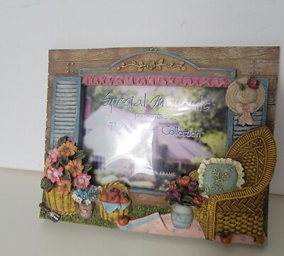 #ad Lady Lair Picture Frame Reading room Floral Rustic for 7 x 6quot; Photo Resin $15.67