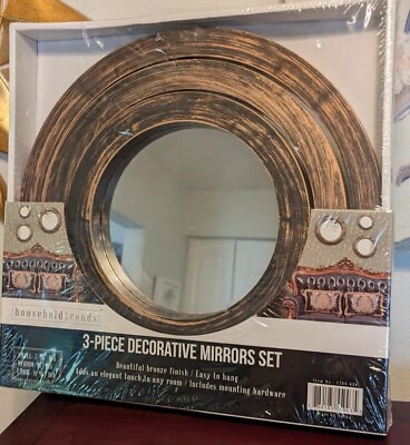 #ad 3 Piece Decorative Mirror Sets Antique Bronze Finish $7.99
