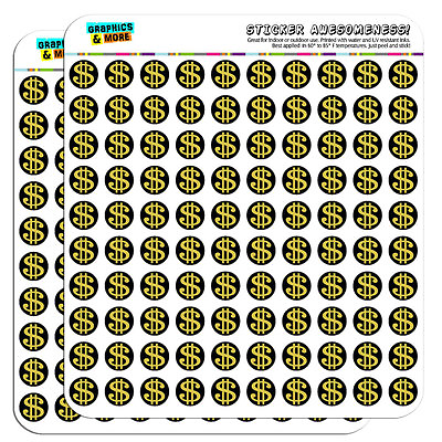 #ad #ad Dollar Sign Gold and Black 0.5quot; Scrapbooking Crafting Stickers $5.99