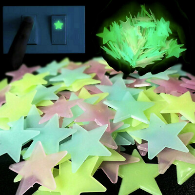 #ad 100PCS Glow In The Dark Stars Wall Stickers Baby Kids Nursery Bed Room Ceiling $6.09