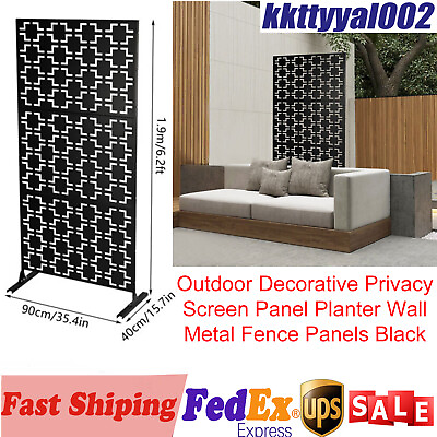#ad #ad Outdoor Decorative Privacy Screen Panel Planter Wall Metal Fence Panels Black $153.90