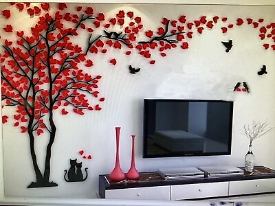 #ad 3D Flower Tree Home Room Art Decor DIY Wall Sticker Removable Sticker Mural $8.63