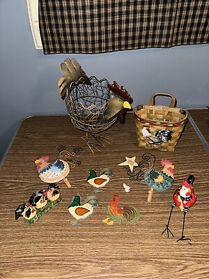 #ad Rooster Decor Lot Of 10 Rooster items $29.99