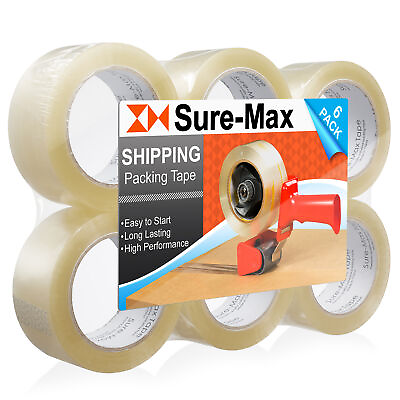 #ad 6 Rolls Carton Sealing Clear Packing Tape Box Shipping 1.8 mil 2quot; x 110 Yards $16.99
