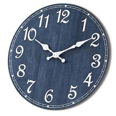 #ad Wall Clock 12 Inch Navy Wall Clocks Battery Operated Silent Non Ticking Nauti... $30.66