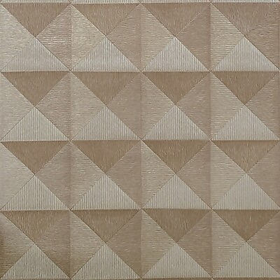 #ad 3D illusion brown silver metallic geometric pyramid triangle textured Wallpaper $70.79