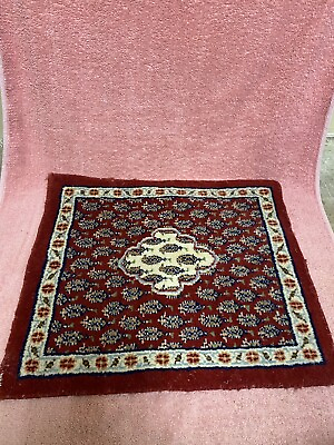 #ad Vintage Oriental Handmade Wool Rug Prayer Mat $50.00