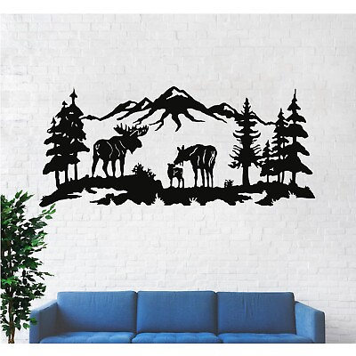 #ad #ad Metal Wall Art Moose Family Wall Art Metal Moses Decor Metal Wall Decor $210.00