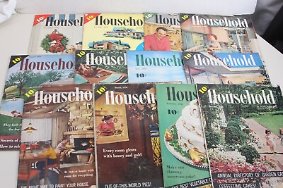 #ad #ad Household Magazines Lot of 12 1956 MCM Fashion Home Decor Recipe Workshop $25.95