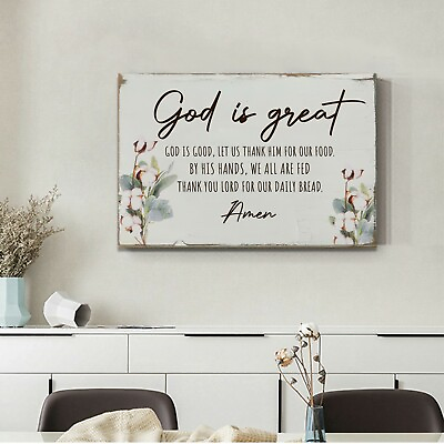 #ad God is Great Christian CANVAS Home Decor Wall hangings Scripture Trust God $64.99