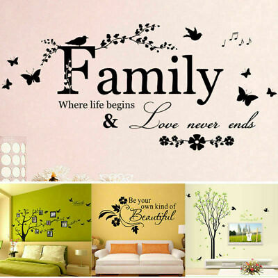#ad Simple Family Tree Wall Decal Sticker Large Vinyl Photo Picture Frame Room Decor $4.83