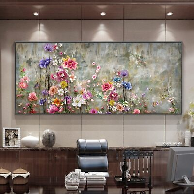 #ad Abstract Art Colorful Flower Canvas Painting Wall Art Spring Tree Floral Posters $23.49