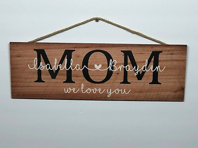 #ad Personalized Mom Rustic Wood Sign Mothers Day P137 Gift Birthday 6quot;x18quot; $25.95