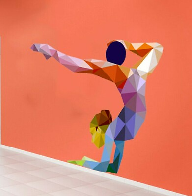 #ad Gymnastics Sticker Sport Decal Polygonal Gym Decor Gymnastics Wall Art $79.99