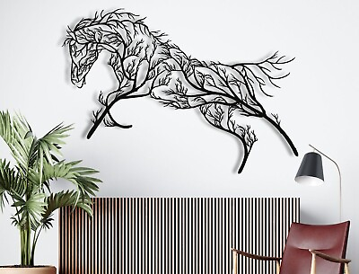 #ad Metal Wall Art Geometric Metal Horse Decor Home Living Room Decoration $149.90