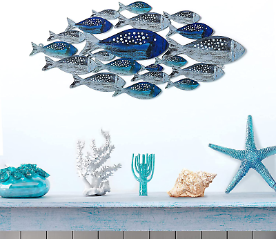 #ad Metal Fish Wall Decor Handcrafted Fish Art Summer Metal Wall Sculpture Marine De $22.49