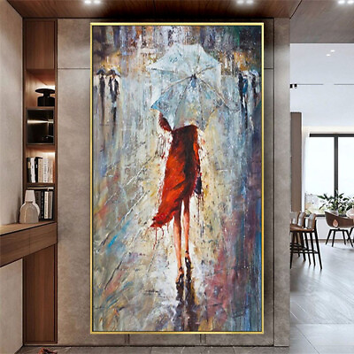 #ad 48quot;Home office wall Decor art Modern 100%Handmade oil painting on canvas girl $78.21
