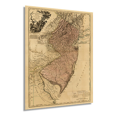 #ad 1777 Map of New Jersey State Vintage New Jersey Wall Art Decor Poster Print $59.99