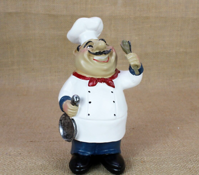 #ad #ad Chef Figurine Cook Statue cooking Vintage Italian Restaurant Kitchen Decor Baker $17.99