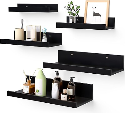 #ad Upsimples Home Floating Shelves for Wall Decor Storage Wall Shelves Set of 5 $28.99
