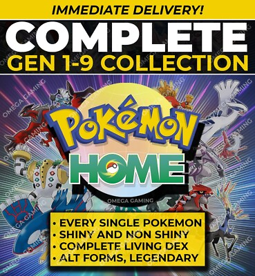 #ad Pokemon Home COMPLETE Gen 1 9 Dex Shiny Non Shiny Living Pokedex All Forms $16.99