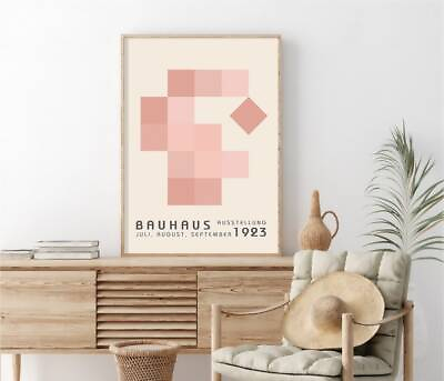 #ad Bauhaus Poster Abstract Wall Art Mid Century Modern Wall Art Decor Unfamed $18.99