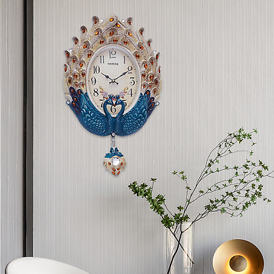 #ad Luxury Large Wall Clock Wall Watch Living Room Home Decor Retro European $34.92
