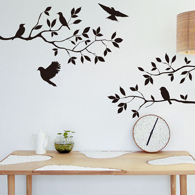 #ad DIY Bedroom PVC Door Window Home Decor Flying Birds Tree Branches Wall Sticker $7.24
