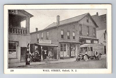 #ad Oxford NJ New Jersey Wall Street The Sweet Shop Antique Vintage Postcard $11.99