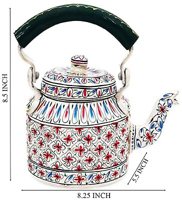 #ad Kitchen Decorative Hand Painted Tea Kettle Pot Coffee Serving Kettle Gift Item $53.24