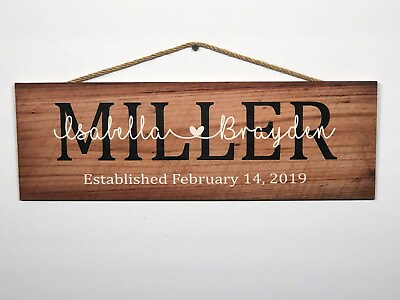 #ad Personalized Family Name Rustic Wood Sign P145 Gift Birthday 6quot;x18quot; $25.95