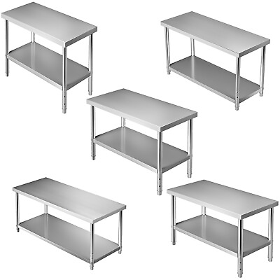 #ad VEVOR 48quot; 60quot; 72quot; Kitchen Work Table Stainless Steel Commercial Food Prep Table $128.99