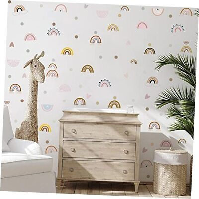 #ad #ad Boho Wall Decals for Girls Bedroom Colorful Heart Wall Stickers Decor Rainbow $18.35
