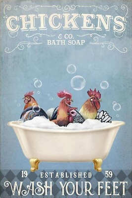 #ad Chicken bath soap wash your feet Poster Home Decor Wall Decor $15.42