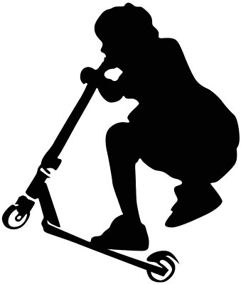 #ad DNVEN Sports Vinyl Wall Decals Sports Series Scooter Boy Silhouette Poster $14.99