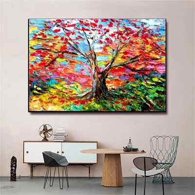 #ad Abstract Watercolor Tree Canvas Painting Canvas Wall Art Bedrooms Wall Art Decor $14.24