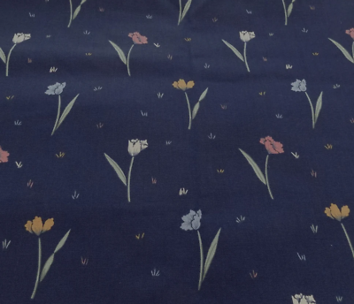 #ad Floral Navy Home Decor Fabric Vintage House N Home One Yard Plus $9.99