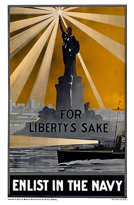 #ad FOR LIBERTY#x27;S SAKE ENLIST IN THE NAVY Wall Poster Art print Recruitment decor $5.49