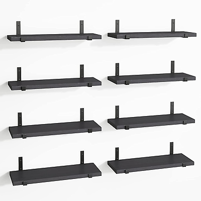 #ad Floating Shelves Rustic Wood Wall Shelves Set of 8 Farmhouse Wall Decor for Be $39.50