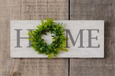 #ad NEW Primitive Sign quot;Homequot; with Wreath Country Chic Shabby Weathered Wall Decor $27.99
