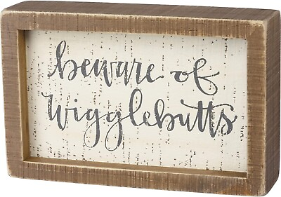 #ad #ad Primitives by Kathy Box Sign Beware Of Wigglebutts Dog Lover Rustic Home Decor $11.95