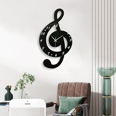#ad #ad Silence Wall Watch Clock Musical Note Wall Clock Creative Office Home Decor USA $43.70