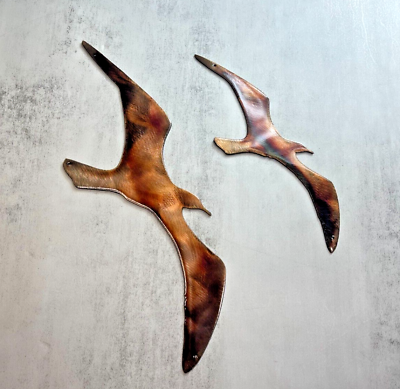 #ad Two Birds Flying Metal Wall Art Accents copper bronze 5 1 2quot; x 7quot; amp; 4quot; x 5quot; $18.74