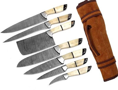 #ad #ad Custom Made Damascus Steel 7 Pcs of Professional Utility Chef Kitchen Knife Set $149.00