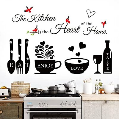 #ad Kitchen Quote Wall Stickers Kitchen Dining Room Wall Decals Wall Art Kitchen ... $18.64
