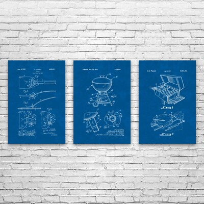 #ad Barbecue BBQ Posters Set of 3 Culinary Gifts Kitchen Decor Chef Gift Cafe Art $26.95